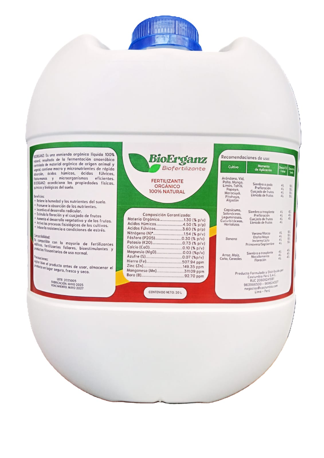 BioErganz Biofertilizante Orgánico 100% Natural